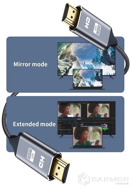 Кабель 3м 4К HDMI - HDMI (M/M) HDR 3D High Speed Aluminum Neylon cord
