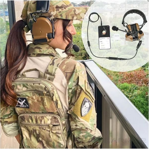 Мини PTT для подключения тактических наушников гарнитуры к телефону NATO TP120 Military Plug - 3.5 мм mini-Jack
