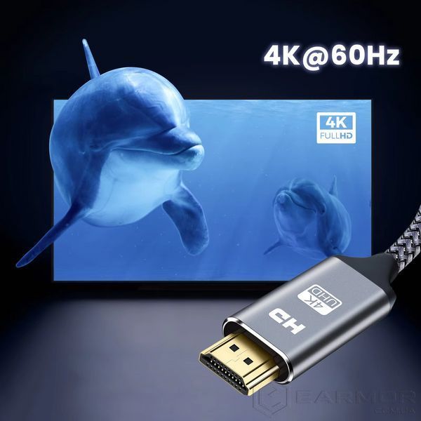 Кабель 3м 4К HDMI - HDMI (M/M) HDR 3D High Speed Aluminum Neylon cord