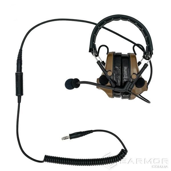 Удлинительный спиральный кабель для тактической гарнитуры Tac-Sky NATO U174/TP-120 7.1 мм Plug M/F