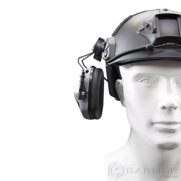 Активні навушники з гарнітурою Earmor M32 PLUS Coyote + кріплення на шолом Earmor M11