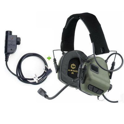 Наушники для стрельбы Earmor M32 Mark3 MilPro + Тангента, кнопка PTT (ZP125)