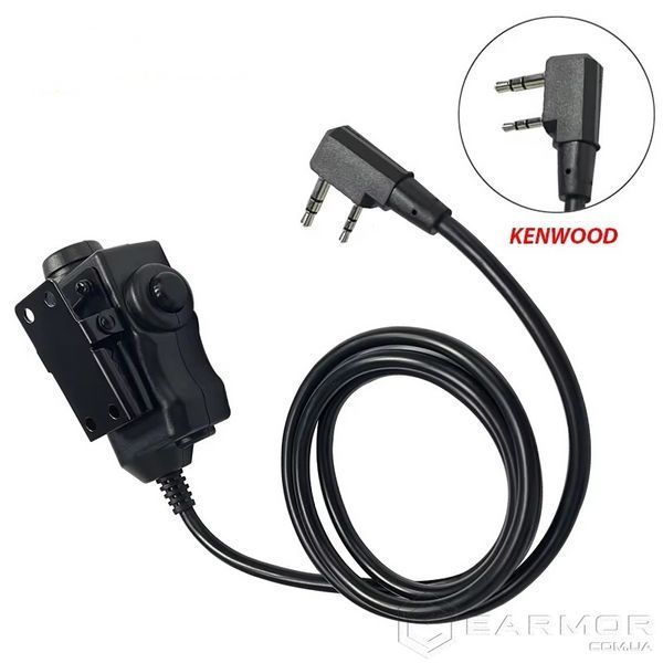 Тангента Кнопка PTT Earmor M51 для раций Kenwood/Baofeng на Earmor M32/M32H, Peltor, Sordin