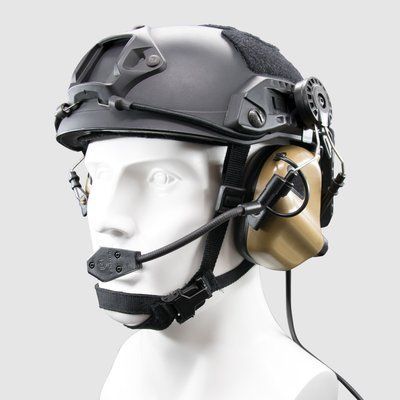 Навушники Активні з гарнітурою Earmor M32H Coyote Brown та кріпленням на шолом