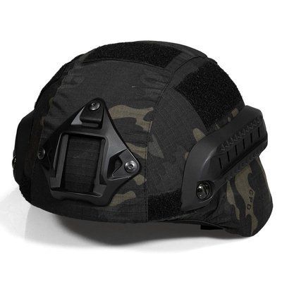 Чехол кавер на каску ACH MICH 2000 с отверстиями для фиксации рельс, Black Multicam (A13-01-06)