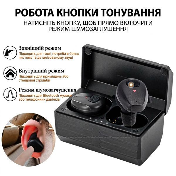 Активні Беруші з Блютуз Yhkema PRO Earbuds Койот навушники для стрільби