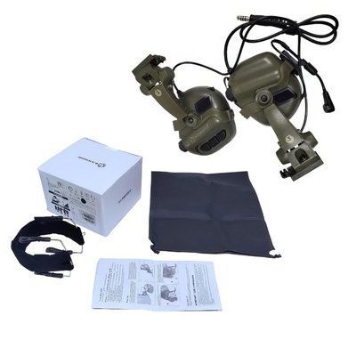 Наушники Активные для стрельбы с гарнитурой Earmor M32X (2 крепления)