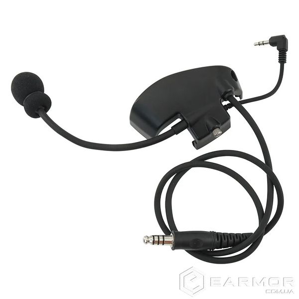 Адаптер микрофон для Howard Impact Sport к рации + PTT для Kenwood/Baofeng 2 pin, Black