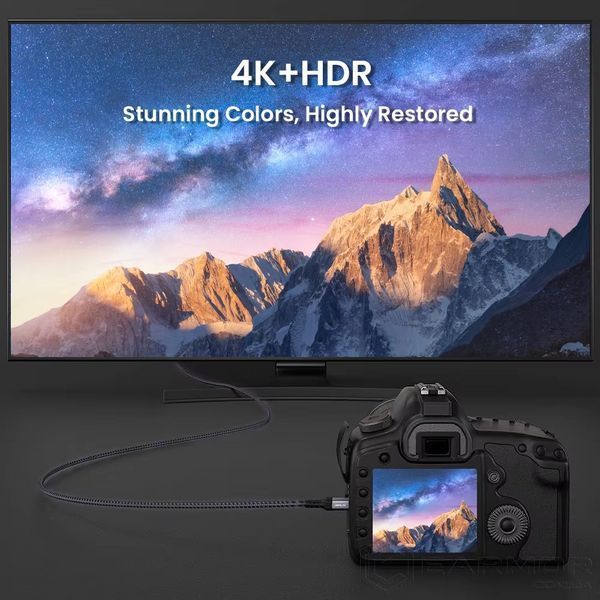 Кабель шнур Mini HDMI - HDMI 4К 60Hz Aluminum Shell Gold-plated Neylon cord, 3м