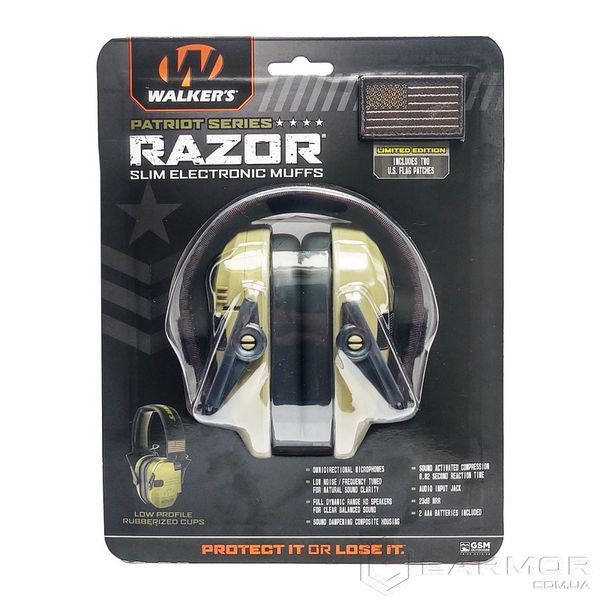 Навушники для стрільби Активні для військових Walker's Razor Slim (Оригінал)