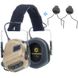 Навушники Активні Earmor M31 Coyote TAN + кріплення на каску шолом FAST, TOR-D, ACH MICH (рейки ARC)