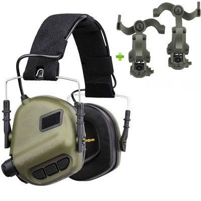 Наушники Активные стрелковые Earmor M31 + Premium крепление к каске шлему (универсальное)