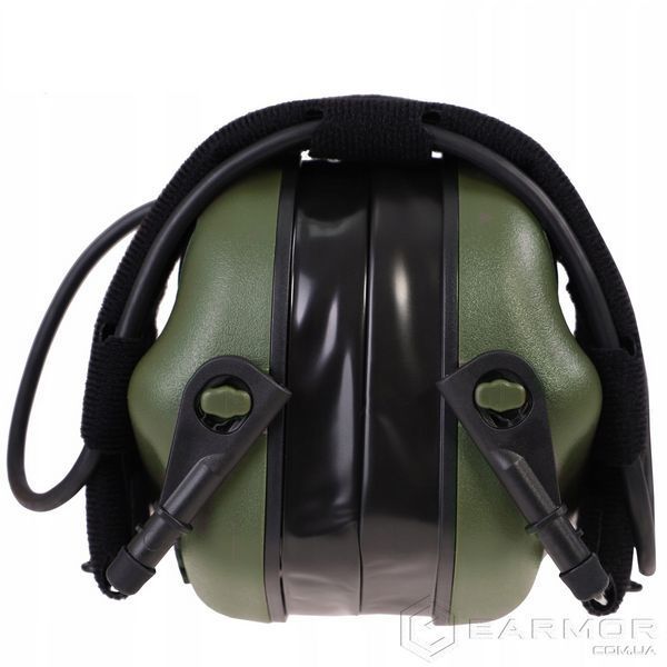 Наушники Активные на шлем каску Earmor M31H PLUS Green + оголовье