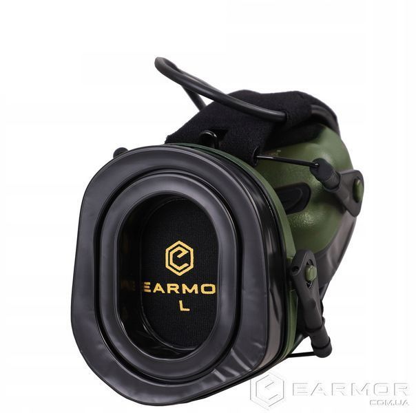 Наушники Активные на шлем каску Earmor M31H PLUS Green + оголовье