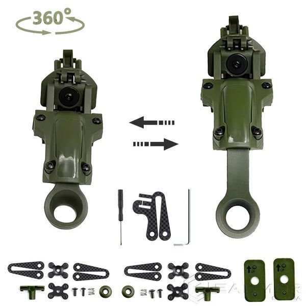 Кріплення для навушників Peltor Comtac II/III/XPI, Sordin, RangeGuard по типу AXL Чебурашки, Green