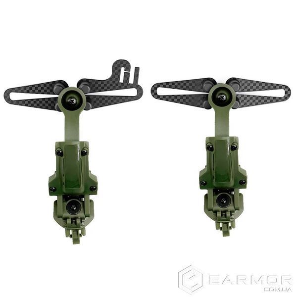 Кріплення для навушників Peltor Comtac II/III/XPI, Sordin, RangeGuard по типу AXL Чебурашки, Green
