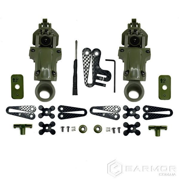 Кріплення для навушників Peltor Comtac II/III/XPI, Sordin, RangeGuard по типу AXL Чебурашки, Green