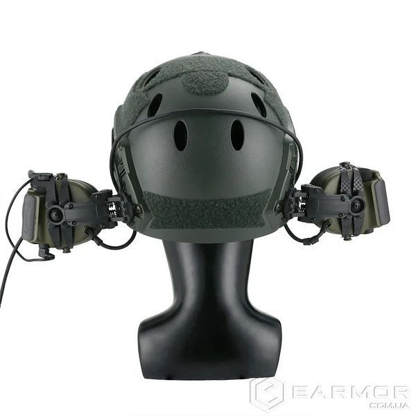 Кріплення для навушників Peltor Comtac II/III/XPI, Sordin, RangeGuard по типу AXL Чебурашки, Green