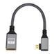 Кабель перехідник Micro HDMI Male - HDMI Female 4К 60Hz, 20 см (Right)