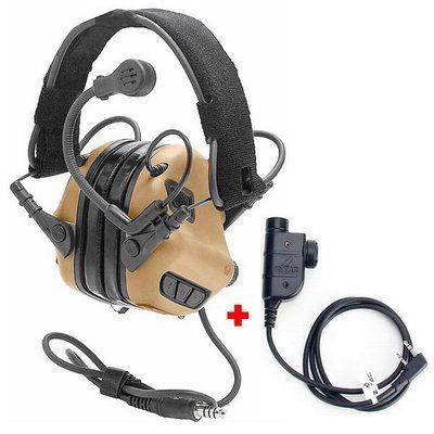 Активні навушники Earmor M32 Coyote Brown + Тангента ZP125