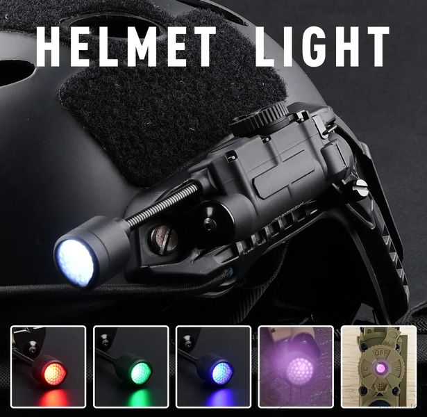 Ліхтарик на каску шолом для військових Sidewinder MPLS 5 LED + IFF-маячок, Чорний