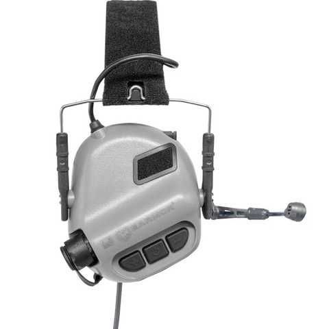 Купить Активные наушники Earmor M32 Серый + Кнопка PTT для рации