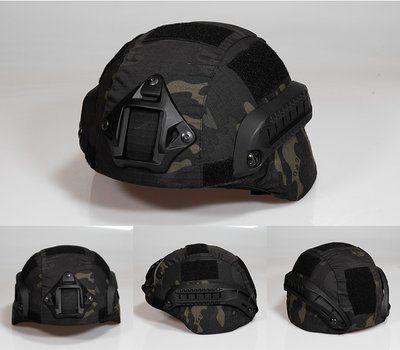 Чехол на шлем, кавер на каску типа ACH MICH 2000 с ушами, Black Multicam (A13-01-06)