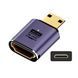 Перехідник прямий Mini HDMI - HDMI (M/F) LED Metal 8К HDMI 2.1 48Gbps (C8K-01)