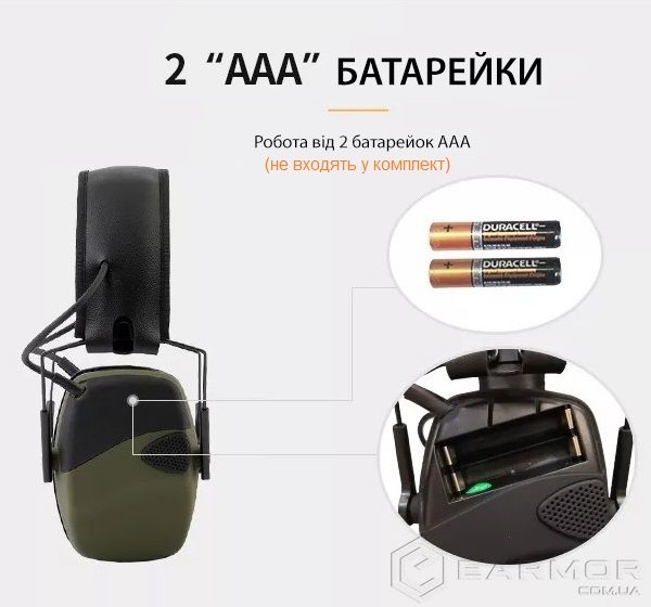 Активні стрілецькі навушники тактичні Tactical Sport Хакі + Беруші