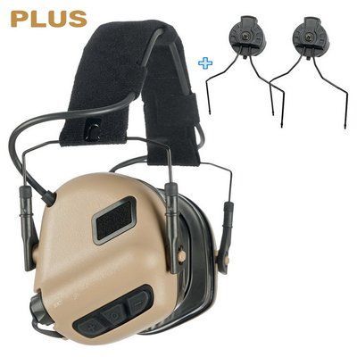 Активные наушники Earmor M31 PLUS TAN + крепление на шлем Earmor M11