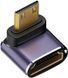 Перехідник кутовий Mini HDMI - HDMI (M/F) 8K LED Metal (C8K-04)