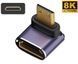 Перехідник кутовий Mini HDMI - HDMI (M/F) 8K LED Metal (C8K-04)