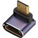 Перехідник кутовий Mini HDMI - HDMI (M/F) 8K LED Metal (C8K-04)