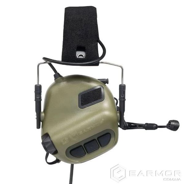 Наушники активные для стрельбы с микрофоном гарнитурой Earmor M32 Olive