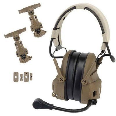Активные наушники Гарнитура Wosport HD-17 GEN 6 Койот + 2 типа креплений