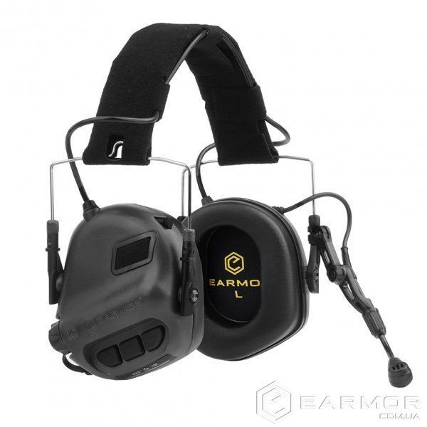 Наушники Активные для стрельбы с микрофоном гарнитурой Opsmen Earmor M32 Черный