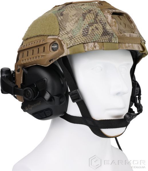 Кріплення чебурашки на шолом для навушників Earmor M16А Black (PLUS версії)